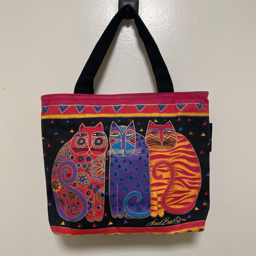 Laurel Burch Purse Womens Cat Colorful Shoulder Bag Lunch Bag